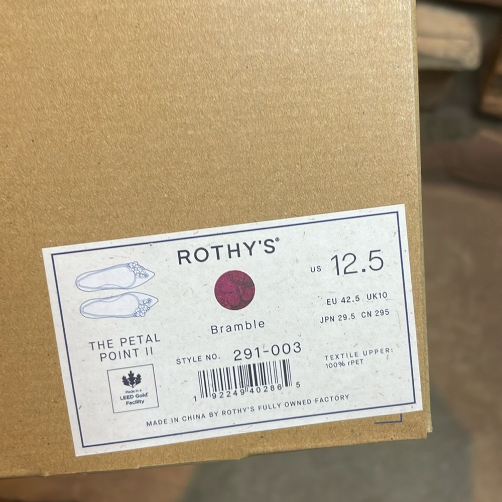 Rothy’s The Petal Point II Bramble Women’s Size 12.5 - Picture 2 of 9